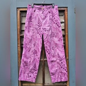 Purple Anthropologie printed pants